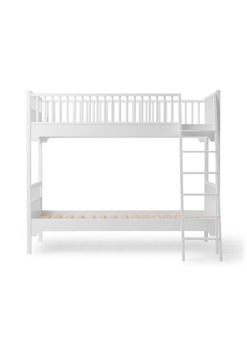 Oliver Furniture - Children's bed - Seaside Classic Bunk Bed - White w/slant ladder