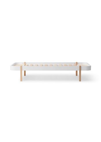Oliver Furniture - Children's bed - Wood Lounger Bed - White / Oak - 90x200