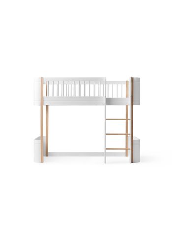 Oliver Furniture - Children's bed - Wood Mini+ Low Loft Bed - White / Oak