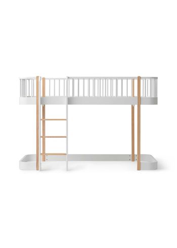 Oliver Furniture - Children's bed - Wood Original Low Loft Bed - White / Oak