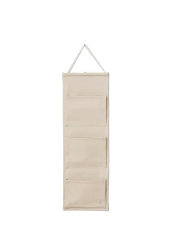 Oliver Furniture - Børnevægdekoration - Dear April Canvas Hanging Organiser - Pure Nature / 3 Pockets