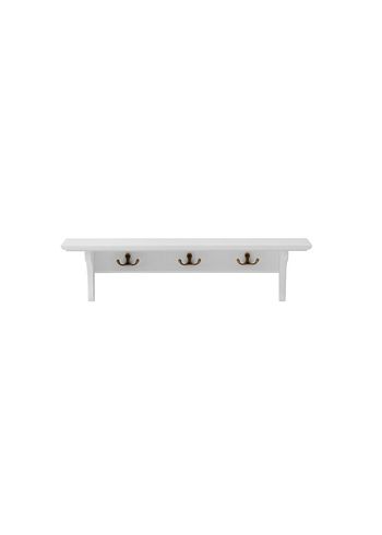 Oliver Furniture - Hylly - Seaside Shelf with hooks - White - W60