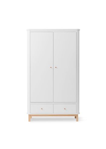 Oliver Furniture - Luo - Wood Wardrobe - White / Oak - 2 doors