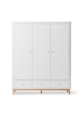 Oliver Furniture - Cabinet - Wood Wardrobe - White / Oak - 3 doors