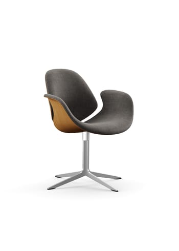 Onecollection - Loungestol - Council Lounge Chair / By Salto & Sigsgaard - Polished aluminum base w. Oiled Dark Oak / Remix 163 seat