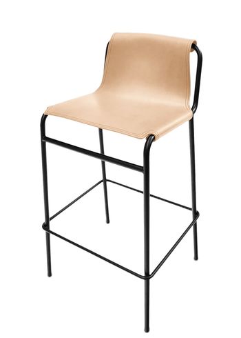 OX DENMARQ - Bar stool - SEPTEMBER Bar Stool - Natural Leather / Black Steel