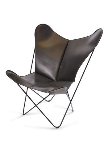 OX DENMARQ - Armchair - PAPILLON Chair - Black Leather / Black Steel