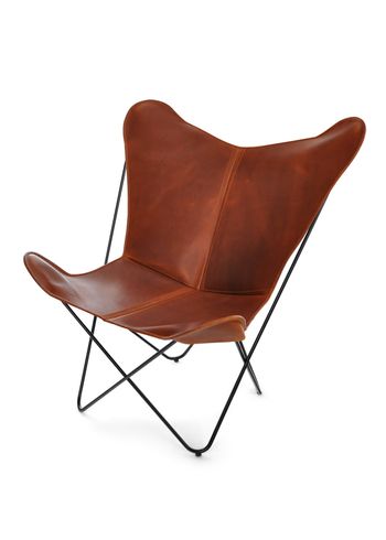OX DENMARQ - Poltrona - PAPILLON Chair - Cognac Leather / Black Steel