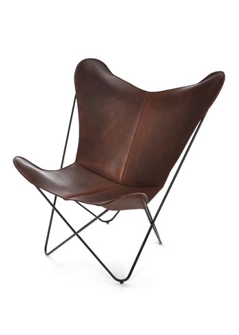 OX DENMARQ - Fauteuil - PAPILLON Chair - Mocca Leather / Black Steel