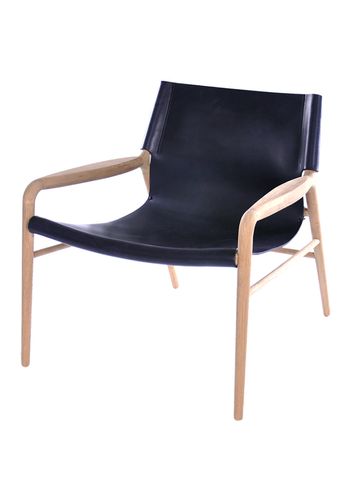OX DENMARQ - Fåtölj - RAMA Chair - Black Leather / Soap Treated Oak