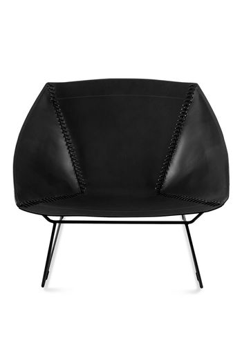 OX DENMARQ - Armchair - STITCH Chair - Black Leather / Black Steel