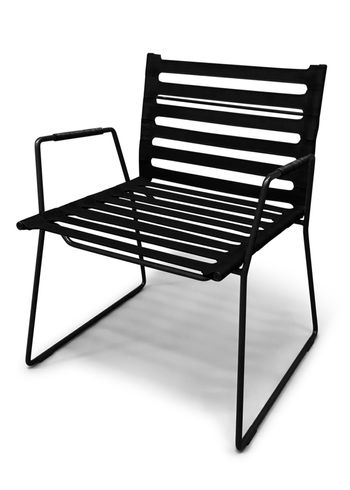 OX DENMARQ - Armchair - STRAP LOUNGE Chair - Black Leather / Black Steel