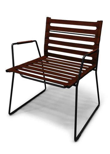 OX DENMARQ - Fåtölj - STRAP LOUNGE Chair - Mocca Leather / Black Steel