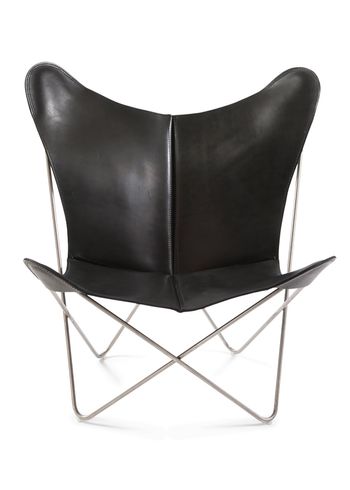 OX DENMARQ - Poltrona - TRIFOLIUM Chair - Black Leather / Stainless Steel