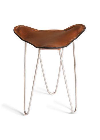 OX DENMARQ - Pall - TRIFOLIUM Stool - Cognac Leather / Stainless Steel