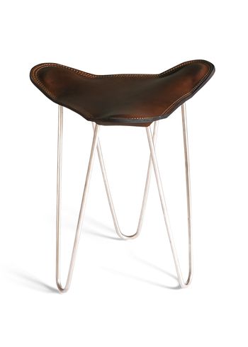 OX DENMARQ - Stool - TRIFOLIUM Stool - Mocca Leather / Stainless Steel