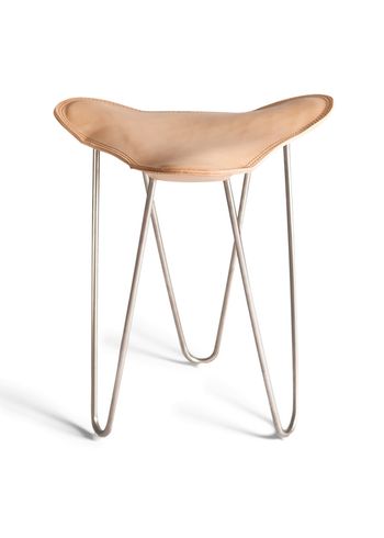OX DENMARQ - Pall - TRIFOLIUM Stool - Natural Leather / Stainless Steel