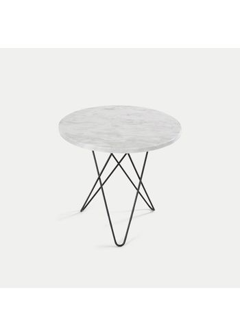 OX DENMARQ - Mesa de centro - Tall Mini O Table - White Carrara, Black steel