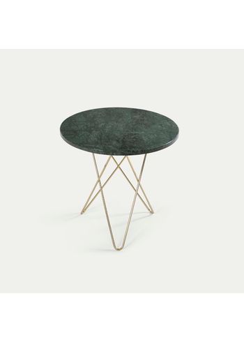 OX DENMARQ - Coffee Table - Tall Mini O Table - Green Indio, Brass steel