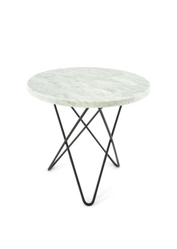 OX DENMARQ - Mesa de centro - Mini O Table - White Carrara, Black steel