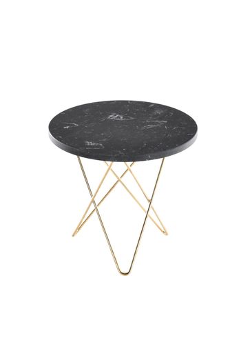 OX DENMARQ - Mesa de centro - Mini O Table - Black Marquina, Brass steel