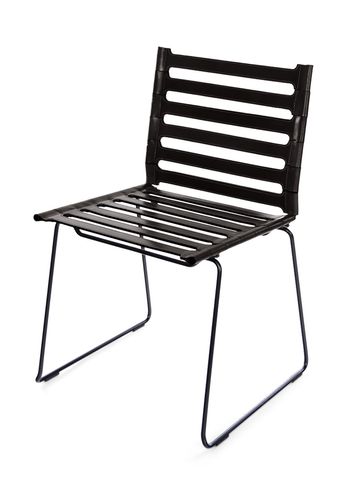 OX DENMARQ - Chaise - STRAP Chair - Black Leather / Black Steel