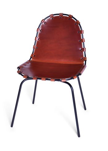 OX DENMARQ - Chaise - STRETCH Chair - Cognac Leather / Black Steel