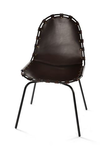 OX DENMARQ - Chaise - STRETCH Chair - Mocca Leather / Black Steel
