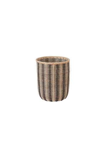 OYOY - Cesta - Striped Storage Basket - Nature / Black
