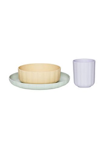 OYOY LIVING - Children's dinnerware - Pullo Tableware Set - Pale Mint/Vanilla/Lavender