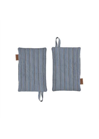 OYOY LIVING - Porta vasos - Striped Denim Potholder - Set of 2 - Blue