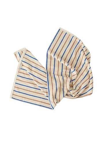 OYOY LIVING - Ręcznik - Raita Towel - Caramel / Optic Blue - Medium