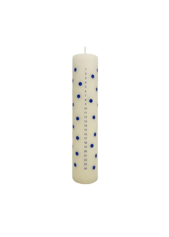 OYOY LIVING - Calendar candle - Polka Calendar Candle - Off white / blue
