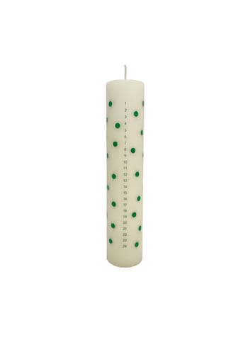 OYOY LIVING - Kalender kaars - Polka Calendar Candle - Off white / green