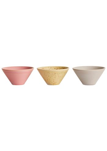 OYOY LIVING - Miska - Yuka Bowl - Pack of 3 - 402 Rose / Light Stone / Reactive Olive