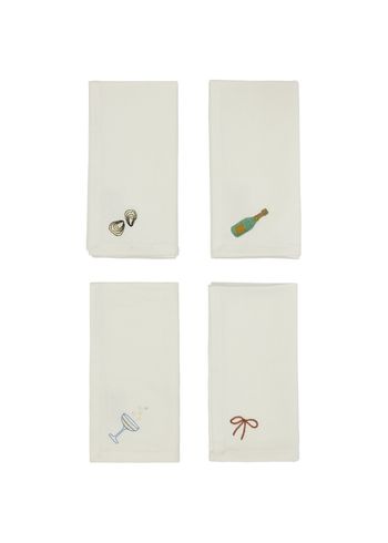 OYOY LIVING - Serviettes de table en tissu - New Year Napkin - Pack Of 4 - 102 Offwhite