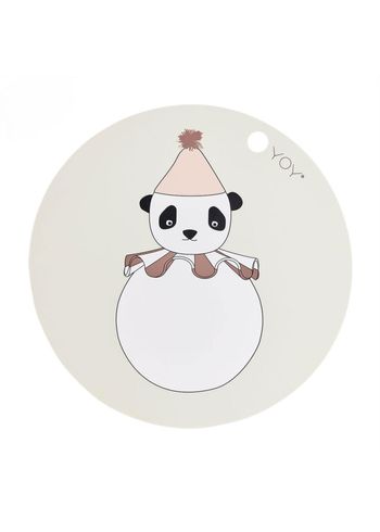 OYOY MINI - Børnedækkeserviet - Placemat Panda Pompom - 102 Offwhite