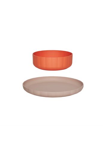 OYOY MINI - Plato para niños - Pullo Plate & Bowl - Set of 2 - Rose / Apricot