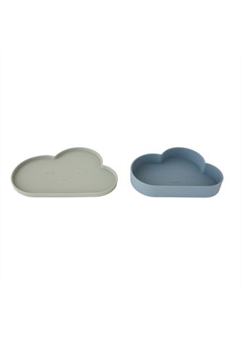 OYOY - Storage boxes - Chloe Cloud Plate & Bowl - Tourmaline / Pale mint