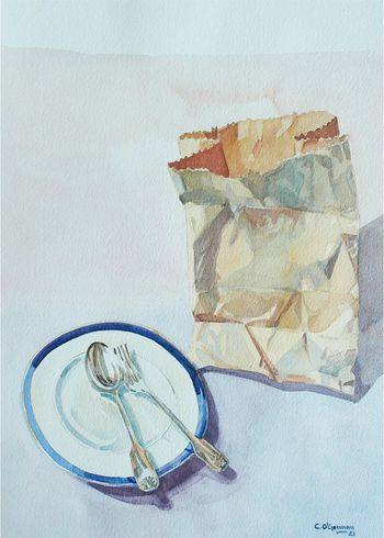 Paper Collective - Poster - The bag - brown / blue / cream