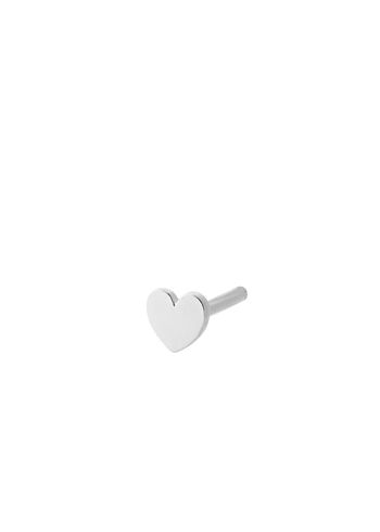 Pernille Corydon - Earring - Mini Heart Earstick - Silver