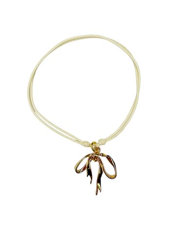 Pico - Rannekkeet - Ribbon Bracelet - Goldplated - Ivory