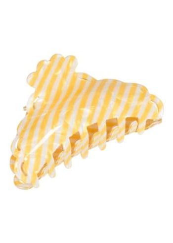 Pico - Hårklämma - Elly Stripe Claw - Yellow/White