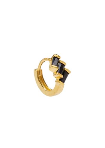 Pico - Oorbel - Mirach Crystal Hoops - Gold/ Black