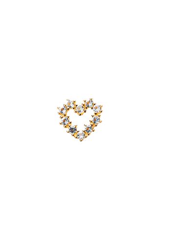 Pico - Boucle d'oreille - Cæur Crystal Stud - Clear