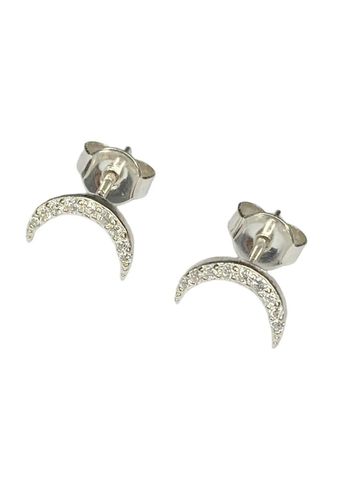 Pico - Earrings - Luna Crystal Studs - Silver