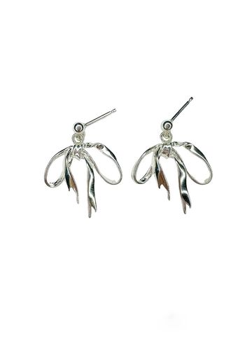 Pico - Earrings - Ribbon Studs - Silver