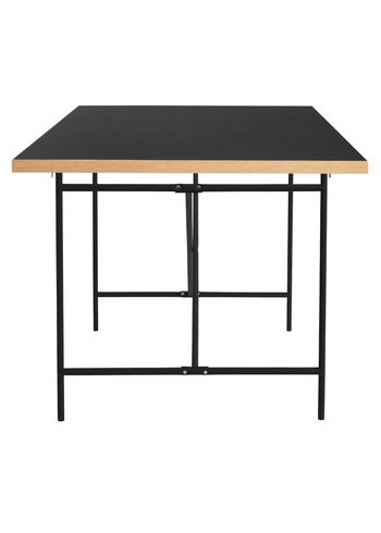 PLEASE WAIT to be SEATED - Eettafel - Eiermann2 Dining Table / By Egon Eiermann - Black Linoleum w. Oak Edge / Black