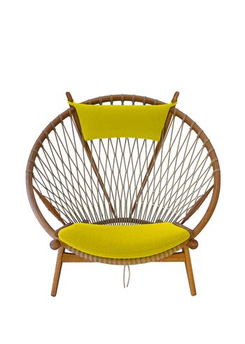 PP Møbler - Fauteuil - pp130 Circle Chair / By Hans J. Wegner - Coda 2 0410 / Natural Flag Halyard / Stainless Steel / Soaped Oak