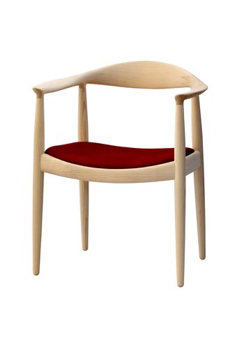 PP Møbler - Eetkamerstoel - pp503 Round Chair / By Hans J. Wegner - Elegance Leather Indian Red 20193 / Soaped Ash